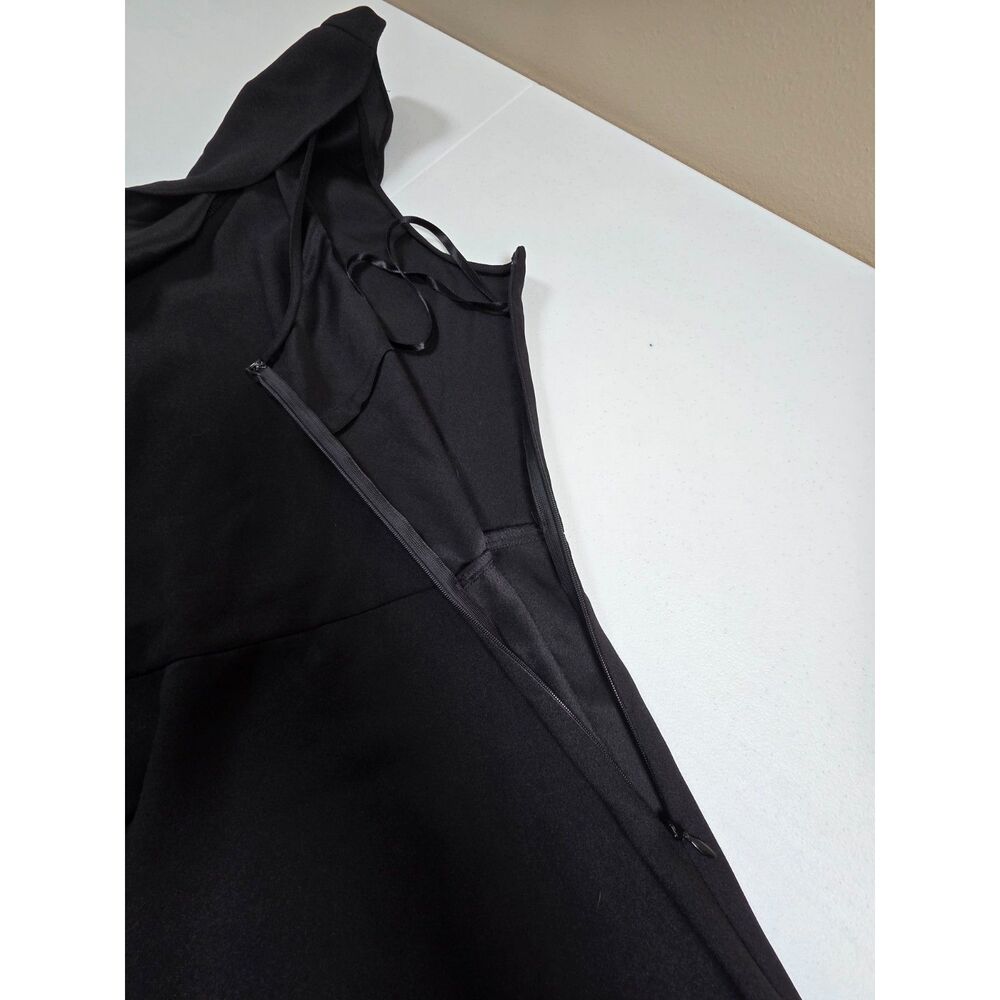 Banana Republic One Shoulder Ruffle Black Cocktail Dress Women's Size 8 Elegant - Picture 5 of 8